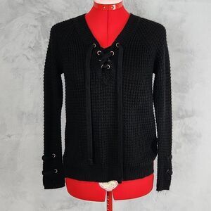 IT'S OUT TIME Black knit sweater size XS